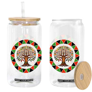 Kwanzaa Tree Of Life Glass Can African American Holiday Gift - Print Your Wear