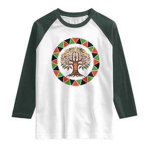 Kwanzaa Tree Of Life Raglan Shirt African American Holiday Gift - Print Your Wear