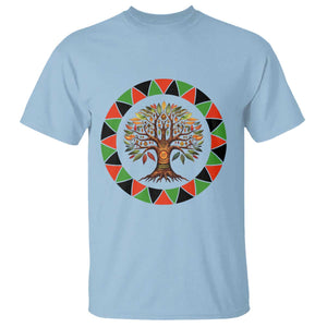 Kwanzaa Tree Of Life T Shirt African American Holiday Gift TS12 Light Blue Print Your Wear