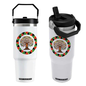 Kwanzaa Tree Of Life Flip Straw Tumbler African American Holiday Gift - Print Your Wear