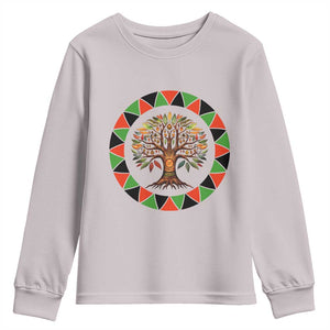 Kwanzaa Tree Of Life Youth Sweatshirt African American Holiday Gift TS12 Ice Gray Print Your Wear