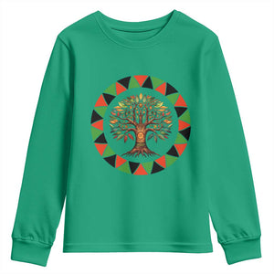 Kwanzaa Tree Of Life Youth Sweatshirt African American Holiday Gift TS12 Irish Green Print Your Wear