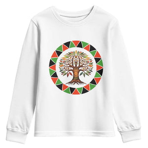 Kwanzaa Tree Of Life Youth Sweatshirt African American Holiday Gift TS12 White Print Your Wear