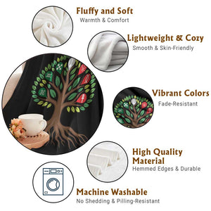 Seven Candles Of Kwanzaa Tree Of Life Throw Blanket African Heritage Gift TS12 Print Your Wear