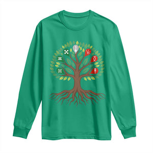 Seven Candles Of Kwanzaa Tree Of Life Long Sleeve Shirt African Heritage Gift TS12 Irish Green Print Your Wear
