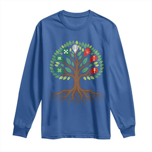 Seven Candles Of Kwanzaa Tree Of Life Long Sleeve Shirt African Heritage Gift TS12 Royal Blue Print Your Wear