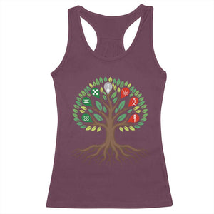 Seven Candles Of Kwanzaa Tree Of Life Racerback Tank Top African Heritage Gift TS12 Maroon Print Your Wear