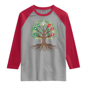 Seven Candles Of Kwanzaa Tree Of Life Raglan Shirt African Heritage Gift TS12 Sport Gray Red Print Your Wear