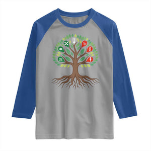 Seven Candles Of Kwanzaa Tree Of Life Raglan Shirt African Heritage Gift TS12 Sport Gray Royal Print Your Wear