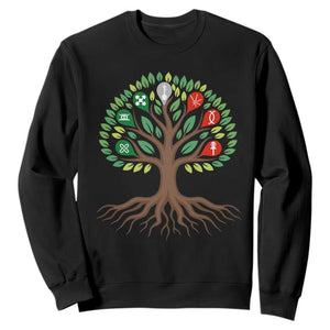 Seven Candles Of Kwanzaa Tree Of Life Sweatshirt African Heritage Gift TS12 Black Print Your Wear