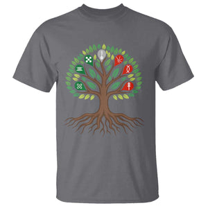 Seven Candles Of Kwanzaa Tree Of Life T Shirt African Heritage Gift TS12 Charcoal Print Your Wear