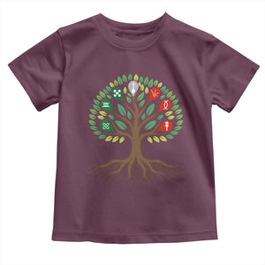 Seven Candles Of Kwanzaa Tree Of Life Toddler T Shirt African Heritage Gift TS12 Maroon Print Your Wear