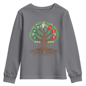 Seven Candles Of Kwanzaa Tree Of Life Youth Sweatshirt African Heritage Gift TS12 Charcoal Print Your Wear
