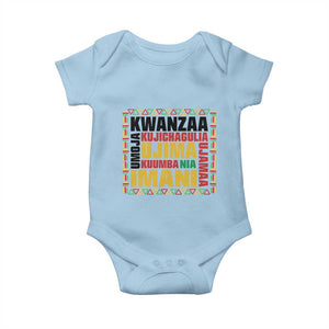 Nguzo Saba Seven Principles Baby Onesie African Heritage Celebration Gift TS12 Light Blue Print Your Wear