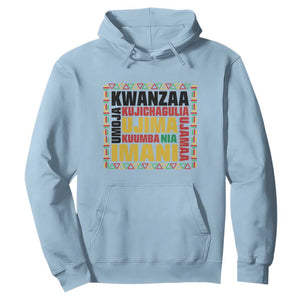Nguzo Saba Seven Principles Hoodie African Heritage Celebration Gift TS12 Light Blue Print Your Wear