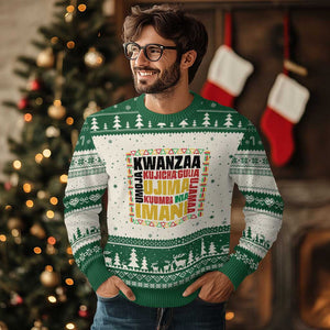 Nguzo Saba Seven Principles Ugly Christmas Sweater African Heritage Celebration Gift - Print Your Wear