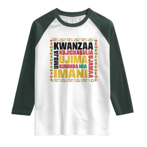 Nguzo Saba Seven Principles Raglan Shirt African Heritage Celebration Gift - Print Your Wear