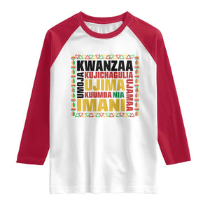Nguzo Saba Seven Principles Raglan Shirt African Heritage Celebration Gift - Print Your Wear