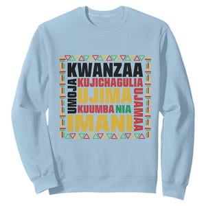Nguzo Saba Seven Principles Sweatshirt African Heritage Celebration Gift TS12 Light Blue Print Your Wear
