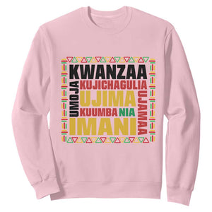 Nguzo Saba Seven Principles Sweatshirt African Heritage Celebration Gift TS12 Light Pink Print Your Wear
