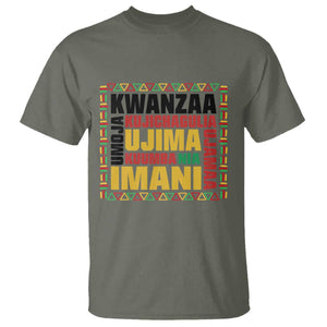 Nguzo Saba Seven Principles T Shirt African Heritage Celebration Gift TS12 Military Green Print Your Wear