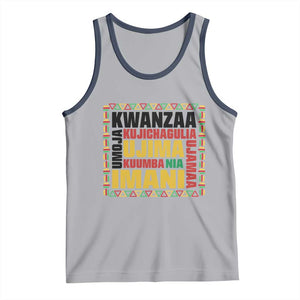 Nguzo Saba Seven Principles Tank Top African Heritage Celebration Gift TS12 Athletic Heather Navy Print Your Wear