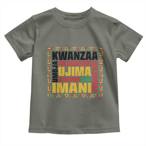 Nguzo Saba Seven Principles Toddler T Shirt African Heritage Celebration Gift TS12 Military Green Print Your Wear