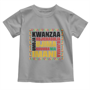 Nguzo Saba Seven Principles Toddler T Shirt African Heritage Celebration Gift TS12 Sport Gray Print Your Wear