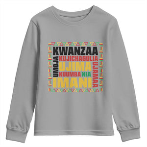 Nguzo Saba Seven Principles Youth Sweatshirt African Heritage Celebration Gift TS12 Sport Gray Print Your Wear