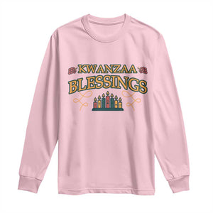 Kwanzaa Blessings Long Sleeve Shirt African Heritage Celebration Gift TS12 Light Pink Print Your Wear