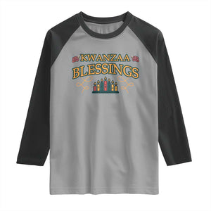 Kwanzaa Blessings Raglan Shirt African Heritage Celebration Gift TS12 Sport Gray Black Print Your Wear