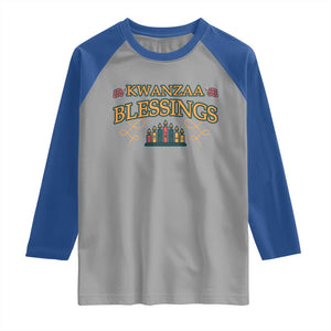 Kwanzaa Blessings Raglan Shirt African Heritage Celebration Gift TS12 Sport Gray Royal Print Your Wear