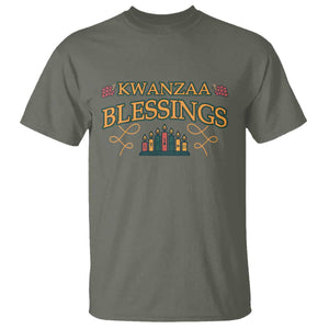 Kwanzaa Blessings T Shirt African Heritage Celebration Gift TS12 Military Green Print Your Wear