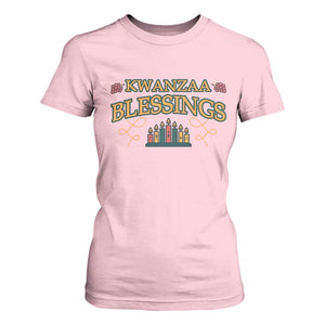Kwanzaa Blessings T Shirt For Women African Heritage Celebration Gift TS12 Light Pink Print Your Wear