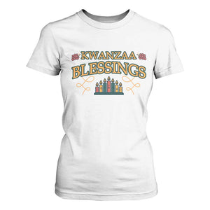 Kwanzaa Blessings T Shirt For Women African Heritage Celebration Gift TS12 White Print Your Wear