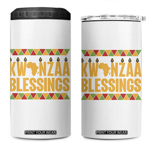 Kwanzaa Blessings 4 in 1 Can Cooler Tumbler Kinara Light African Heritage Gift TS12 One Size: 16 oz White Print Your Wear