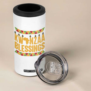 Kwanzaa Blessings 4 in 1 Can Cooler Tumbler Kinara Light African Heritage Gift TS12 Print Your Wear