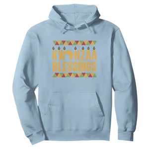 Kwanzaa Blessings Hoodie Kinara Light African Heritage Gift TS12 Light Blue Print Your Wear