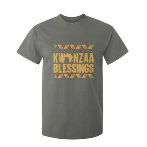 Kwanzaa Blessings T Shirt For Kid Kinara Light African Heritage Gift TS12 Military Green Print Your Wear