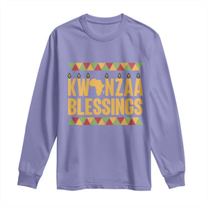 Kwanzaa Blessings Long Sleeve Shirt Kinara Light African Heritage Gift TS12 Violet Print Your Wear