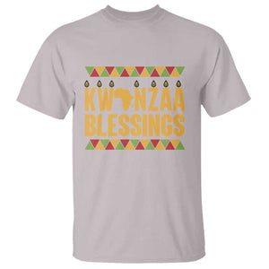 Kwanzaa Blessings T Shirt Kinara Light African Heritage Gift TS12 Ice Gray Print Your Wear