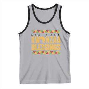 Kwanzaa Blessings Tank Top Kinara Light African Heritage Gift TS12 Athletic Heather Black Print Your Wear