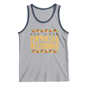 Kwanzaa Blessings Tank Top Kinara Light African Heritage Gift TS12 Athletic Heather Navy Print Your Wear