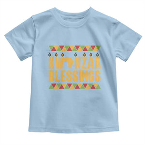 Kwanzaa Blessings Toddler T Shirt Kinara Light African Heritage Gift TS12 Light Blue Print Your Wear