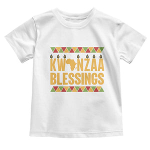 Kwanzaa Blessings Toddler T Shirt Kinara Light African Heritage Gift TS12 White Print Your Wear