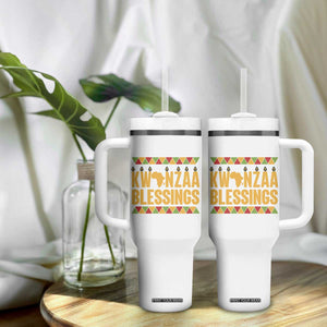 Kwanzaa Blessings Tumbler With Handle Kinara Light African Heritage Gift TS12 Print Your Wear