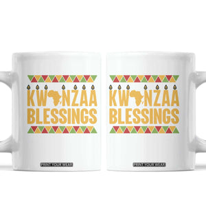 Kwanzaa Blessings Coffee Mug Kinara Light African Heritage Gift TS12 White Print Your Wear