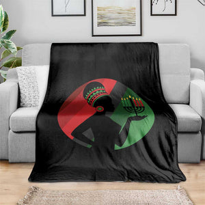 African Woman With Kinara Throw Blanket Happy Kwanzaa Cultural Pride Gift TS12 Print Your Wear