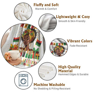 Kwanzaa Blessings African Woman Throw Blanket Umoja Seven Principles Family Gift TS12 Print Your Wear