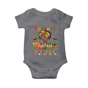 Kwanzaa Blessings African Woman Baby Onesie Umoja Seven Principles Family Gift TS12 Charcoal Print Your Wear